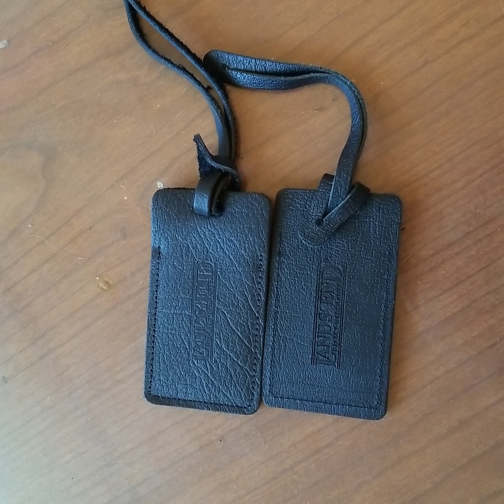 Lands End Black Luggage Tags Set of 2